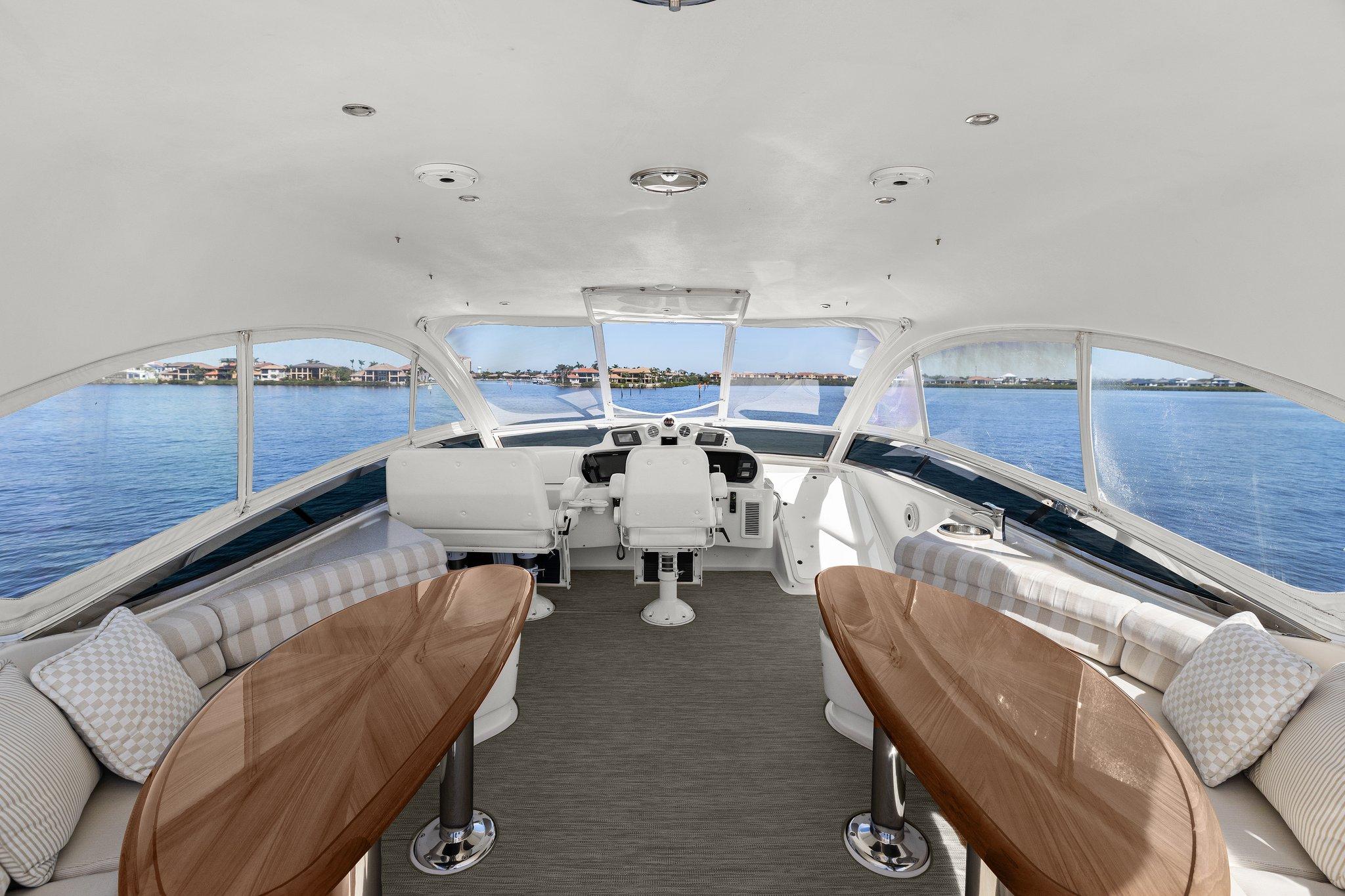 Lazzara-68 Pilothouse Motoryacht 2005 -FL-US-Luxurious 2005 Lazzara 68 Pilothouse Motoryacht interior with elegant seating and panoramic views.-9729104 | Thumbnail