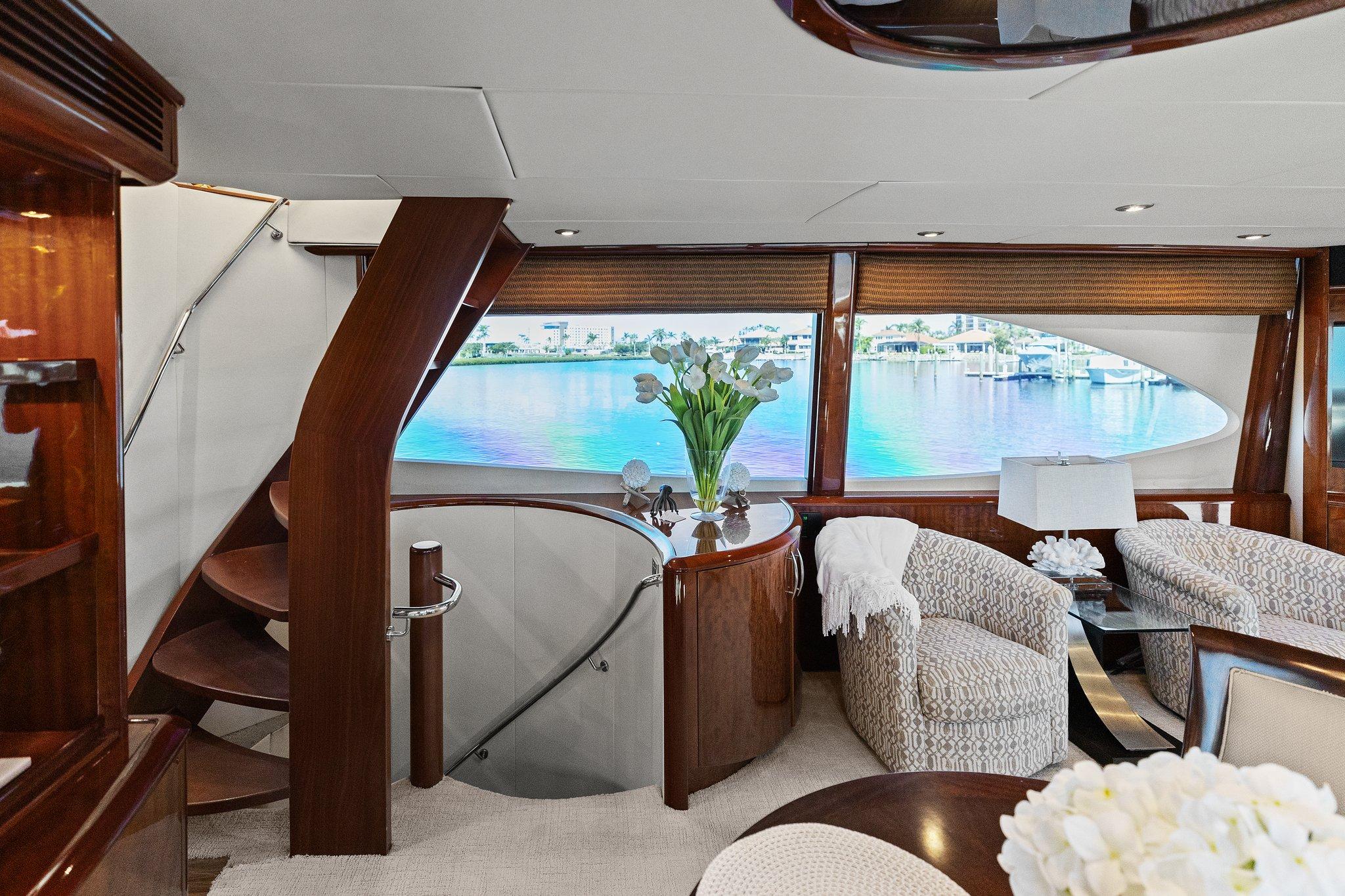 Lazzara-68 Pilothouse Motoryacht 2005 -FL-US-Luxurious interior of 2005 Lazzara 68 Pilothouse Motoryacht with elegant seating and scenic views.-9729104 | Thumbnail