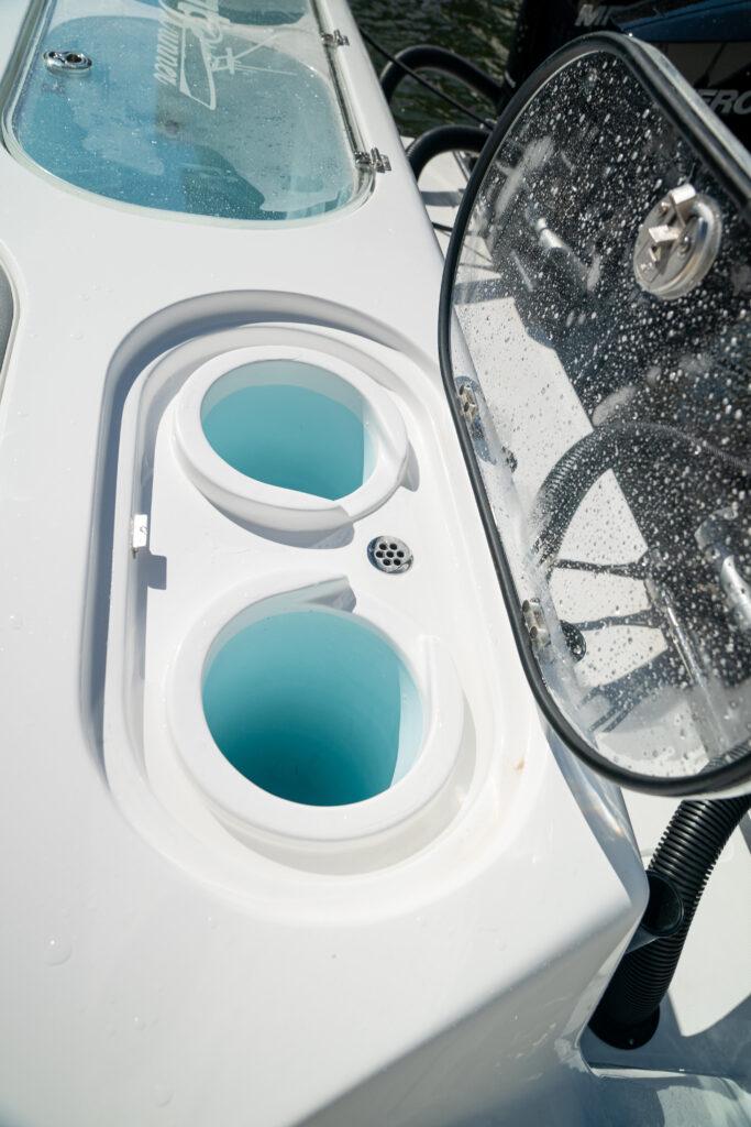 Front Runner-37 Catamaran 2026 -FL-US-2026 Front Runner 37 Catamaran cup holders and control panel detail.-9829170 | Thumbnail