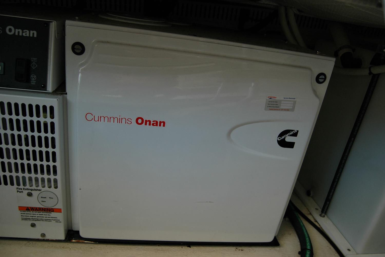 Cummins Onan generator in 2014 Back Cove 37 boat engine room.