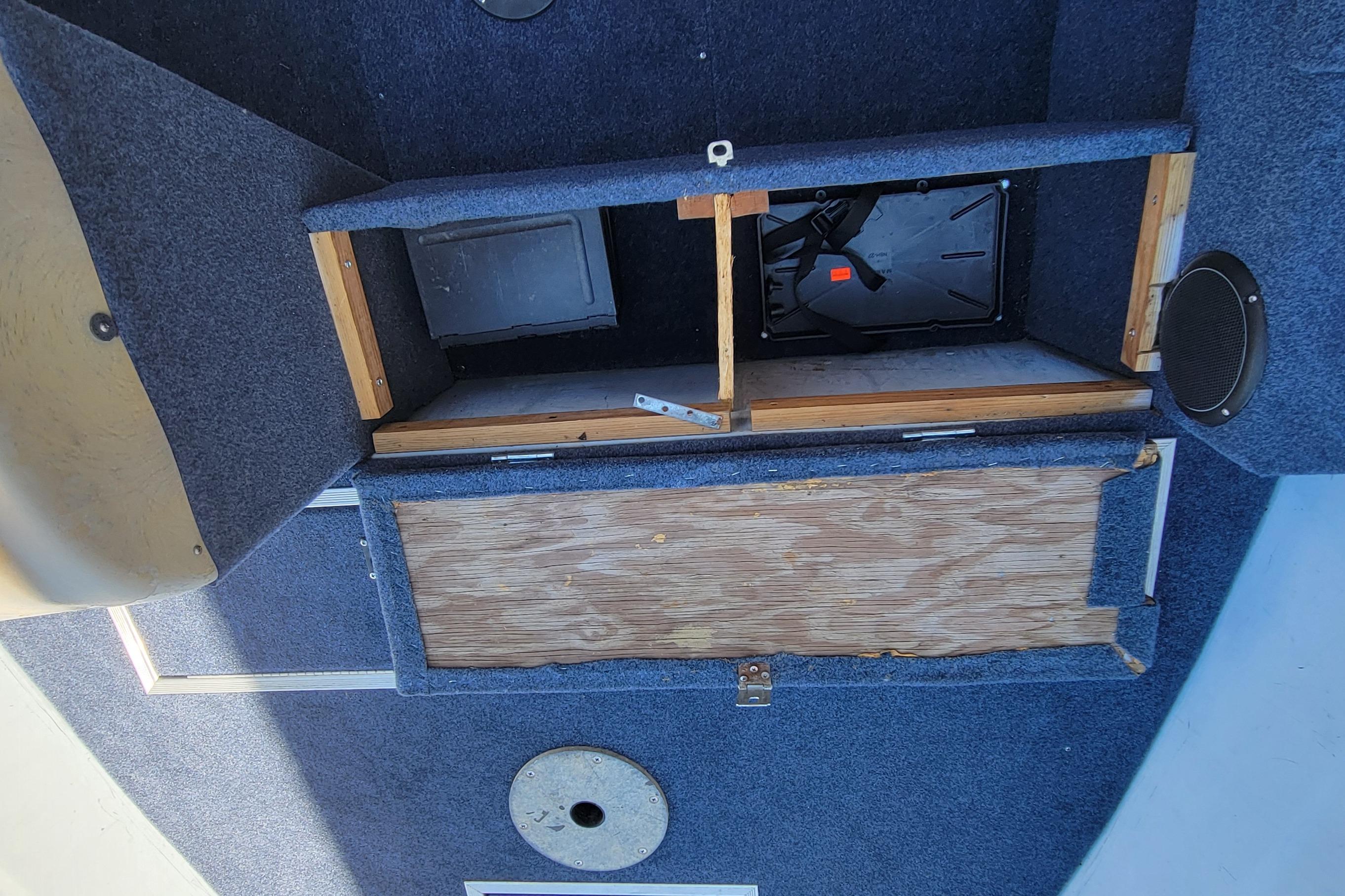 Interior view of a 1997 Sea Nymph 168 DLX boat storage compartment.