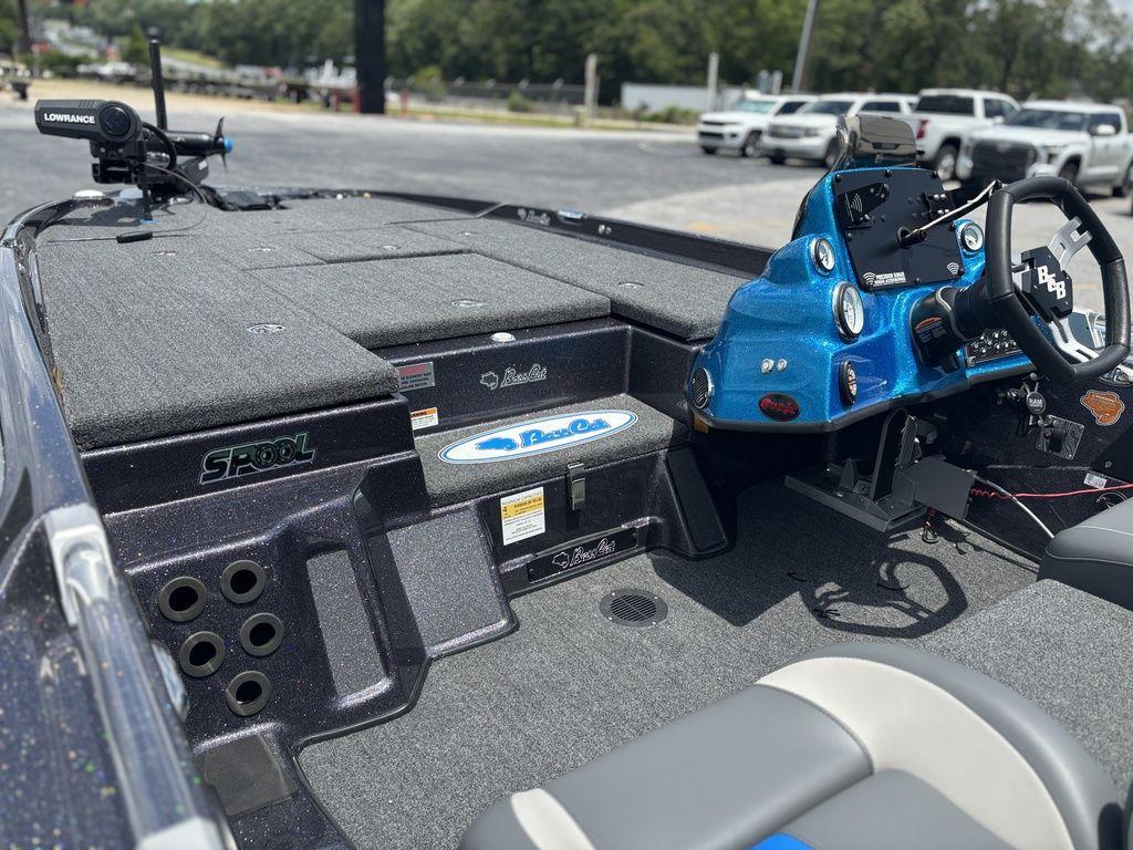 2023 Bass Cat Cougar FTD boat interior with advanced dashboard and seating.