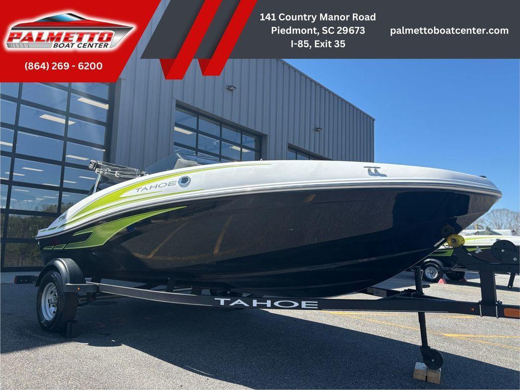 2024 Tahoe T16 boat on trailer at Palmetto Boat Center, Piedmont, SC.