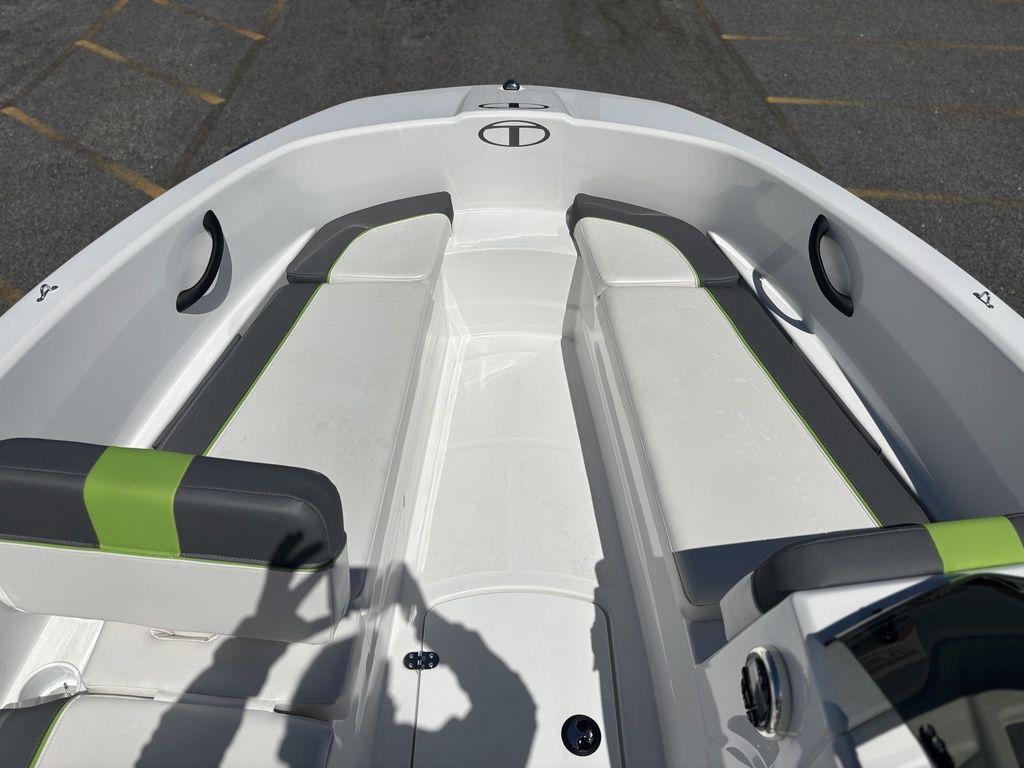 2024 Tahoe T16 boat interior with sleek seating and modern design.