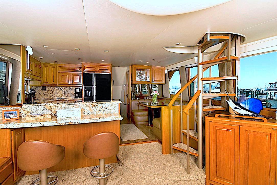 1998 72 Viking Enclosed Bridge Crown Royal Salon Looking Foreward