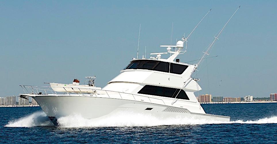 1998 72 Viking Enclosed Bridge Crown Royal Bow