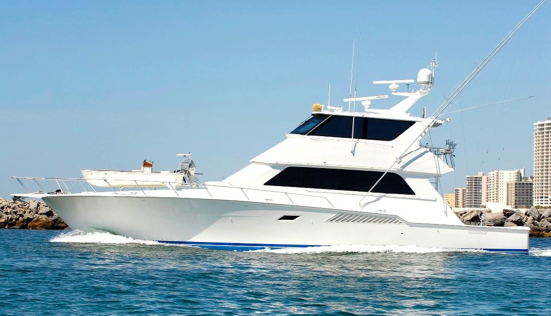 1998 72 Viking Enclosed Bridge Crown Royal Running Profile