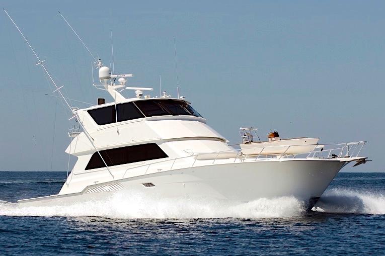 1998 72 Viking Enclosed Bridge Crown Royal Head On