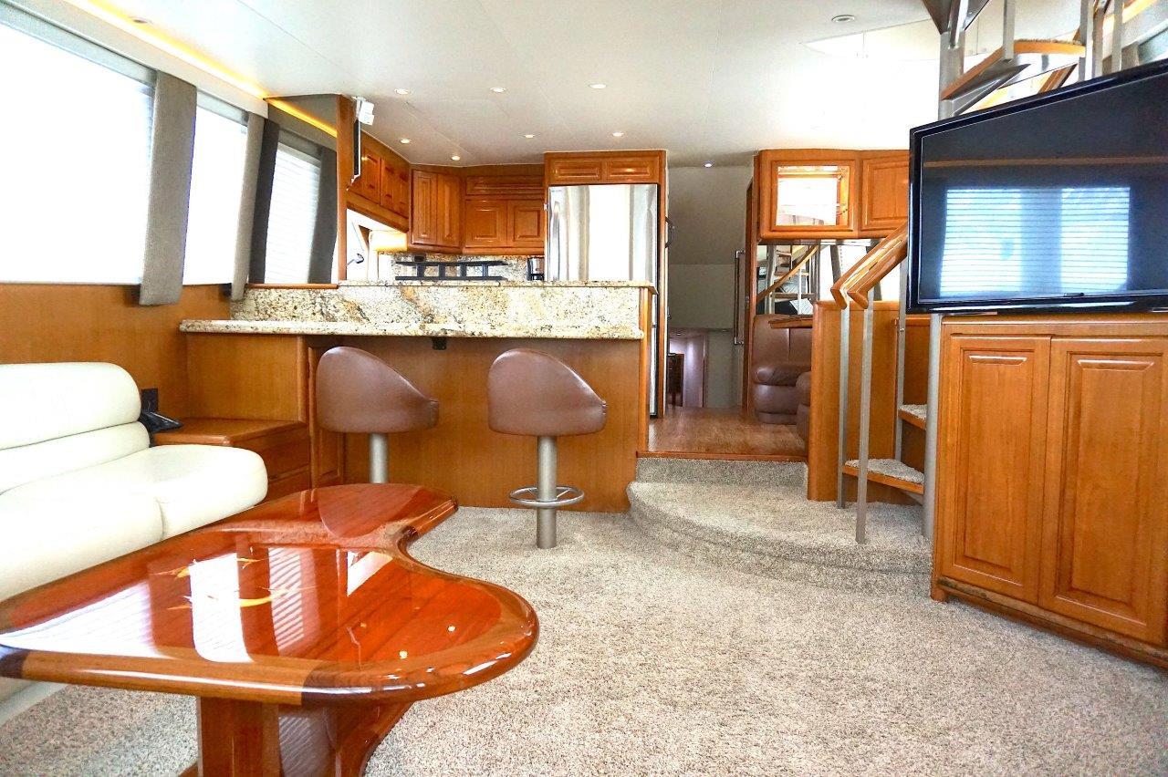 1998 72 Viking Enclosed Bridge Crown Royal Salon