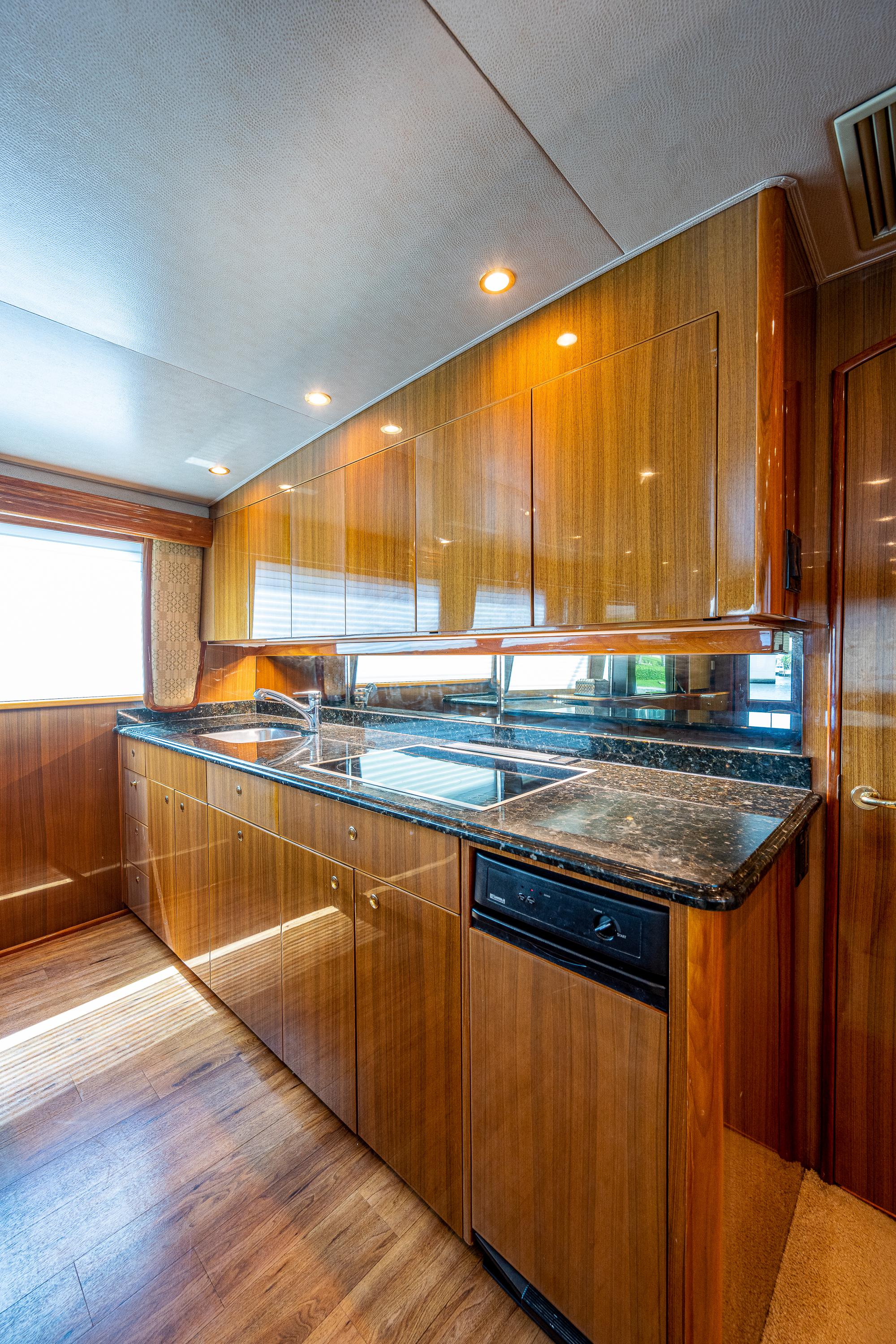 Viking 74 Convertible Reel Estate - Galley, Cooktop, Strage Cabinets