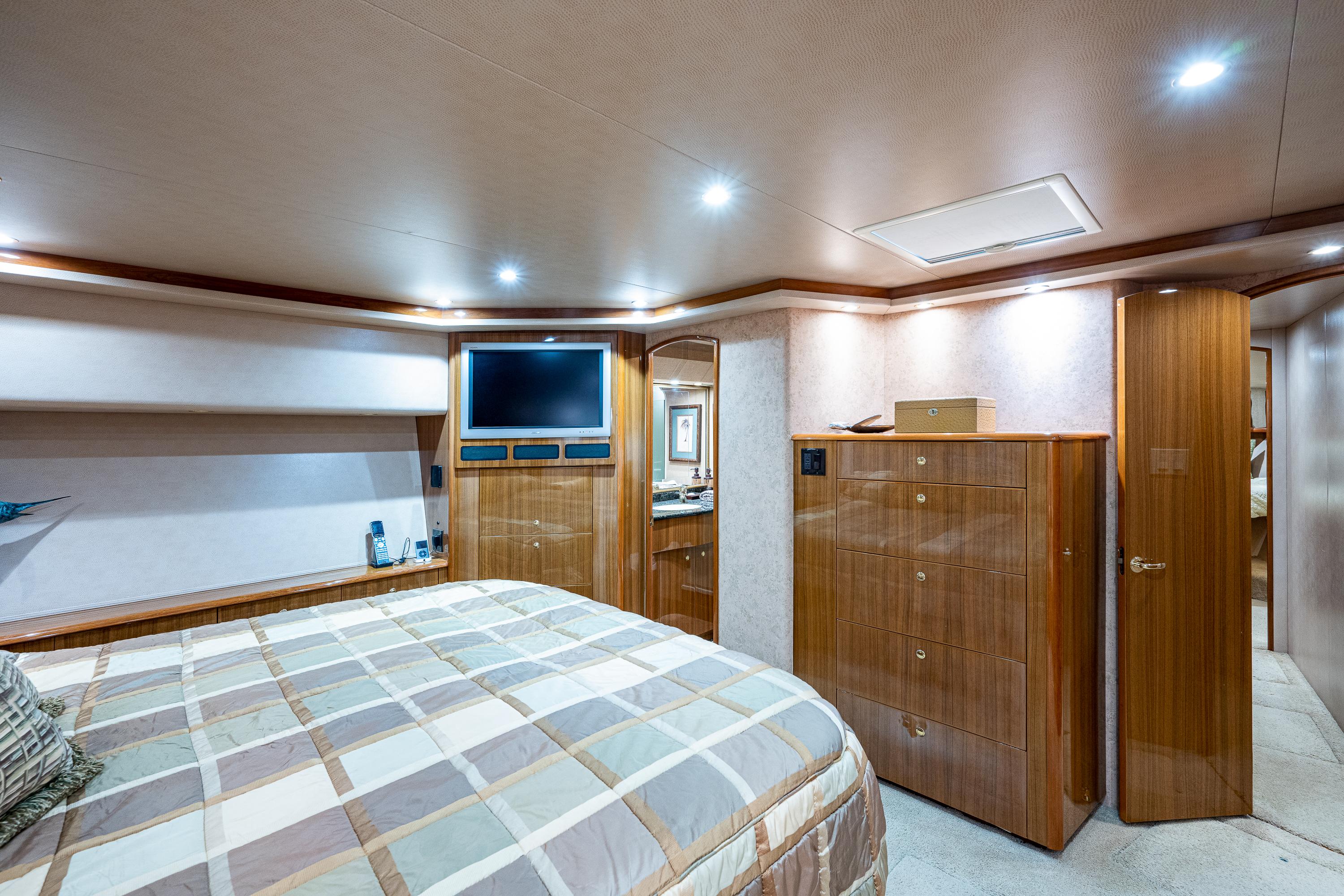 Viking 74 Convertible Reel Estate - Master Stateroom, Walkaround Berth, TV, Drawer Storage