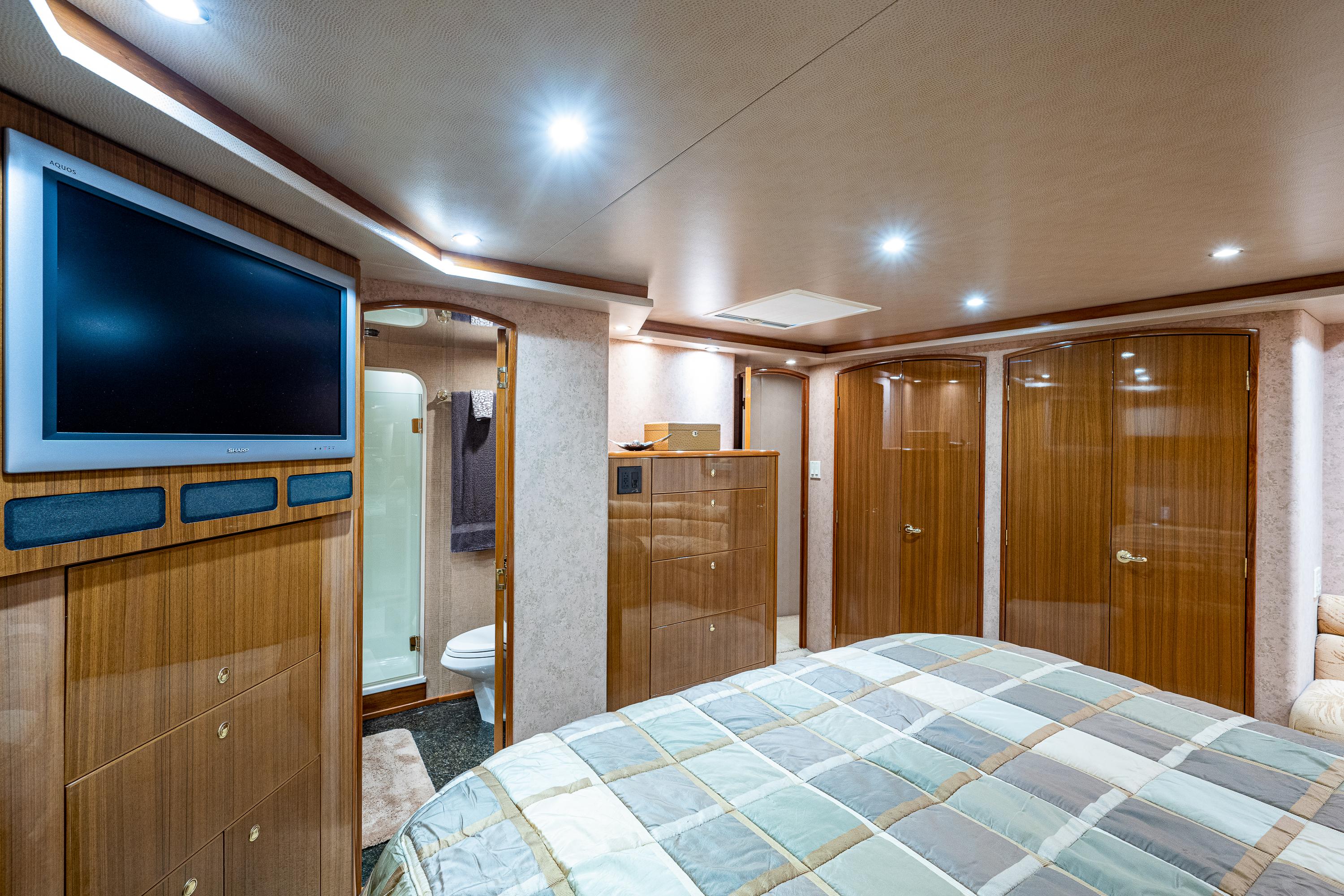 Viking 74 Convertible Reel Estate - Master Stateroom, Berth, TV, Storage Cavbinets