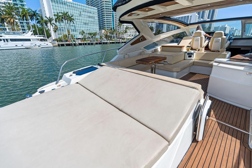 Cranchi-56 HT 2014-Minion FL-US-Luxurious 2014 Cranchi 56 HT yacht with spacious deck and seating, docked in a marina.-9819548 | Thumbnail