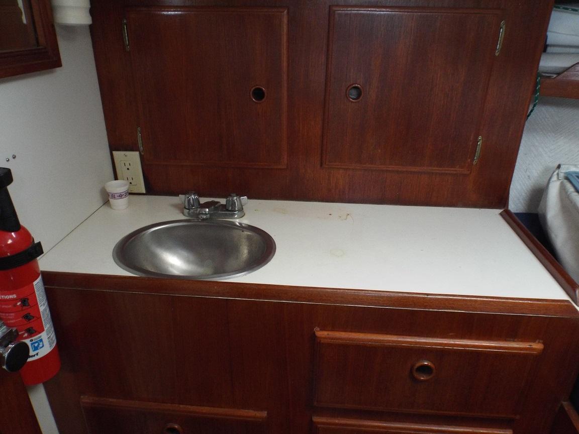 sink and cabnets port side
