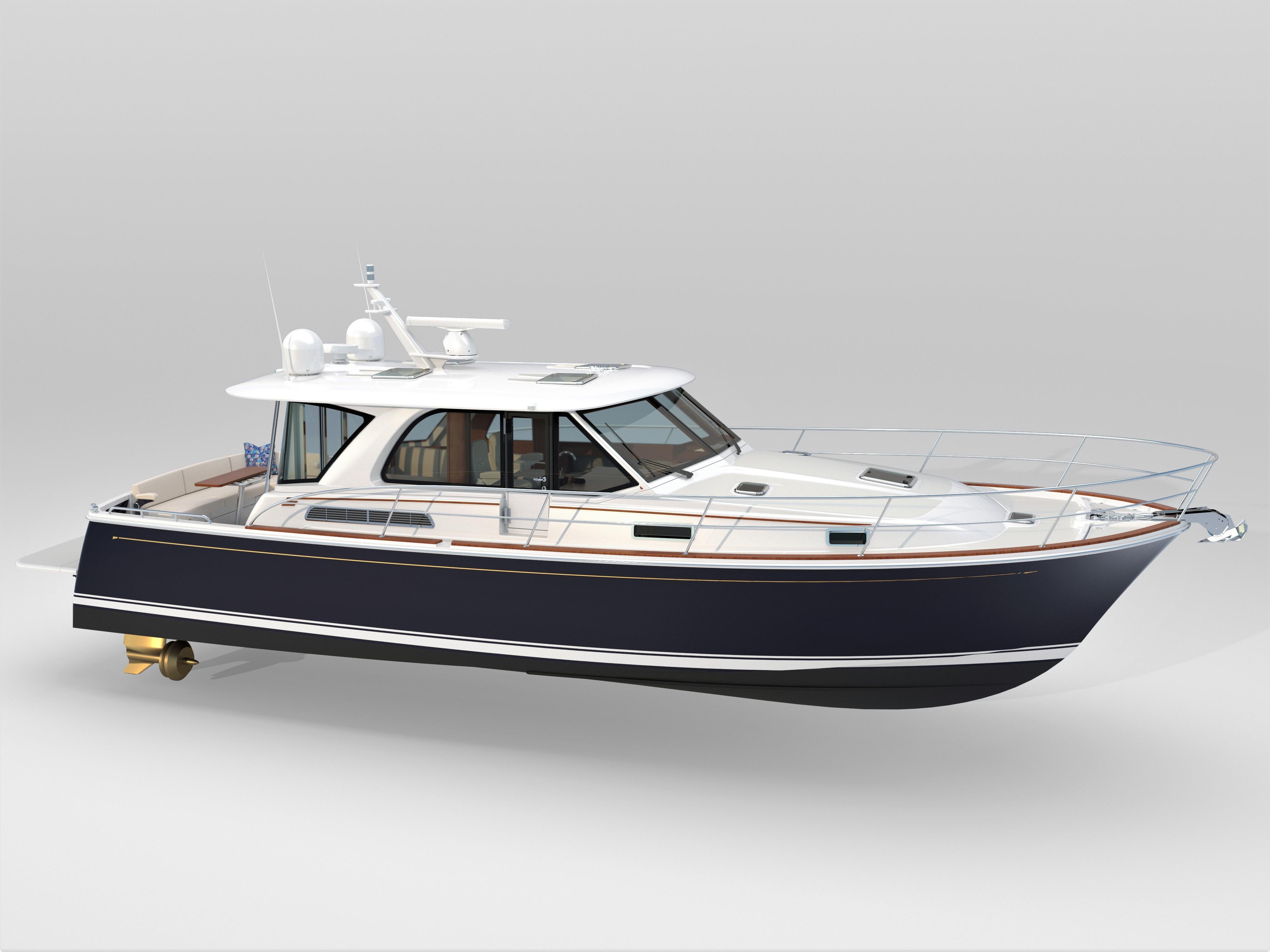 2026 Sabre 43 Salon Express luxury yacht with sleek design and modern features.