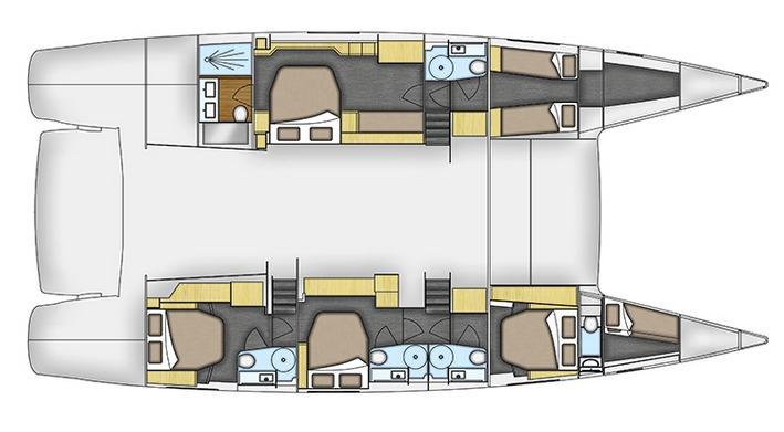 Manufacturer Provided Image: Fountaine Pajot Victoria 67 Lower Deck Layout Plan