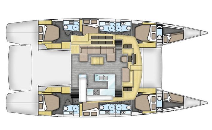 Manufacturer Provided Image: Fountaine Pajot Victoria 67 Upper Deck Layout Plan