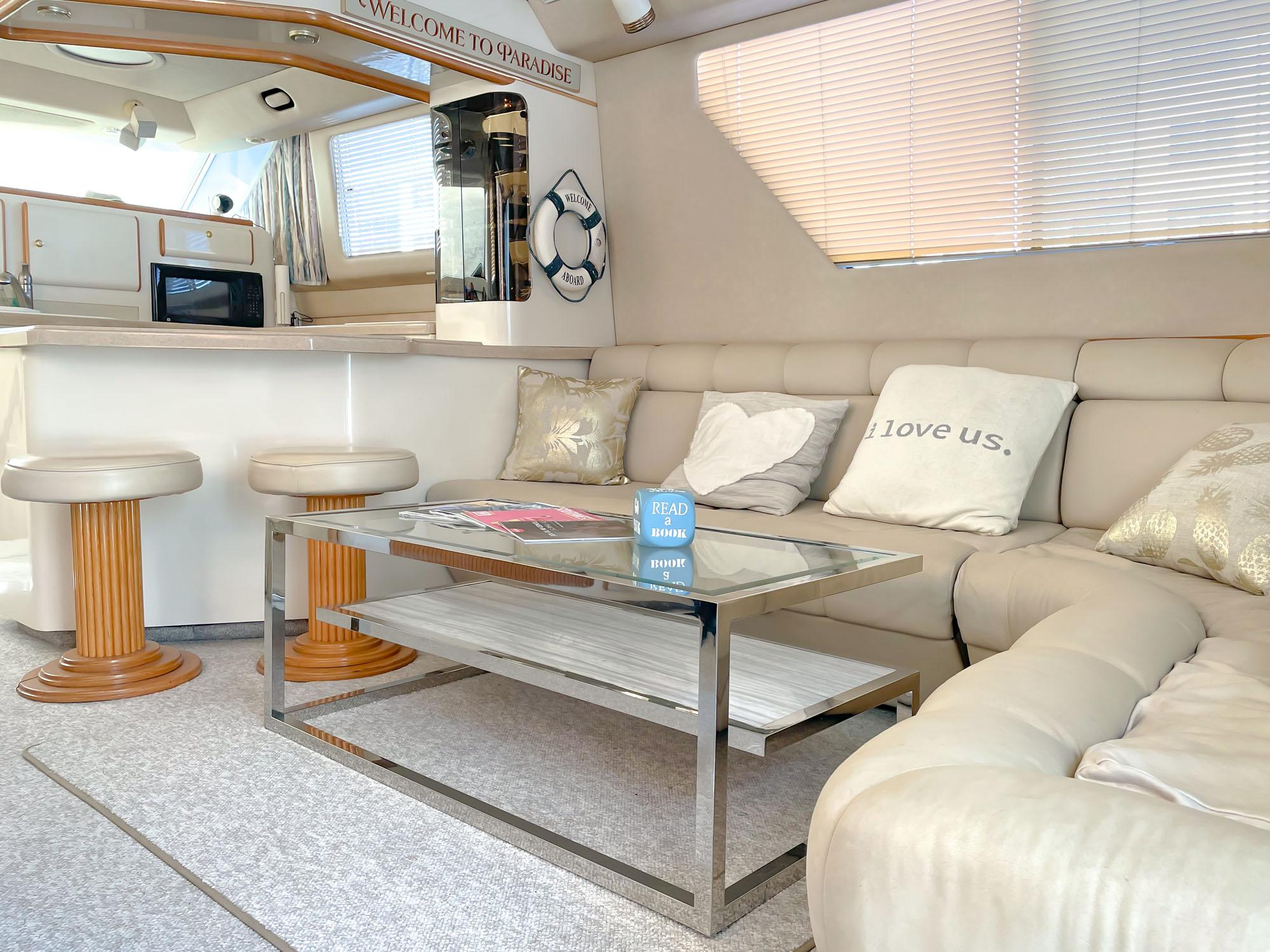 Sofa on Starboard Side with Storage Underneath