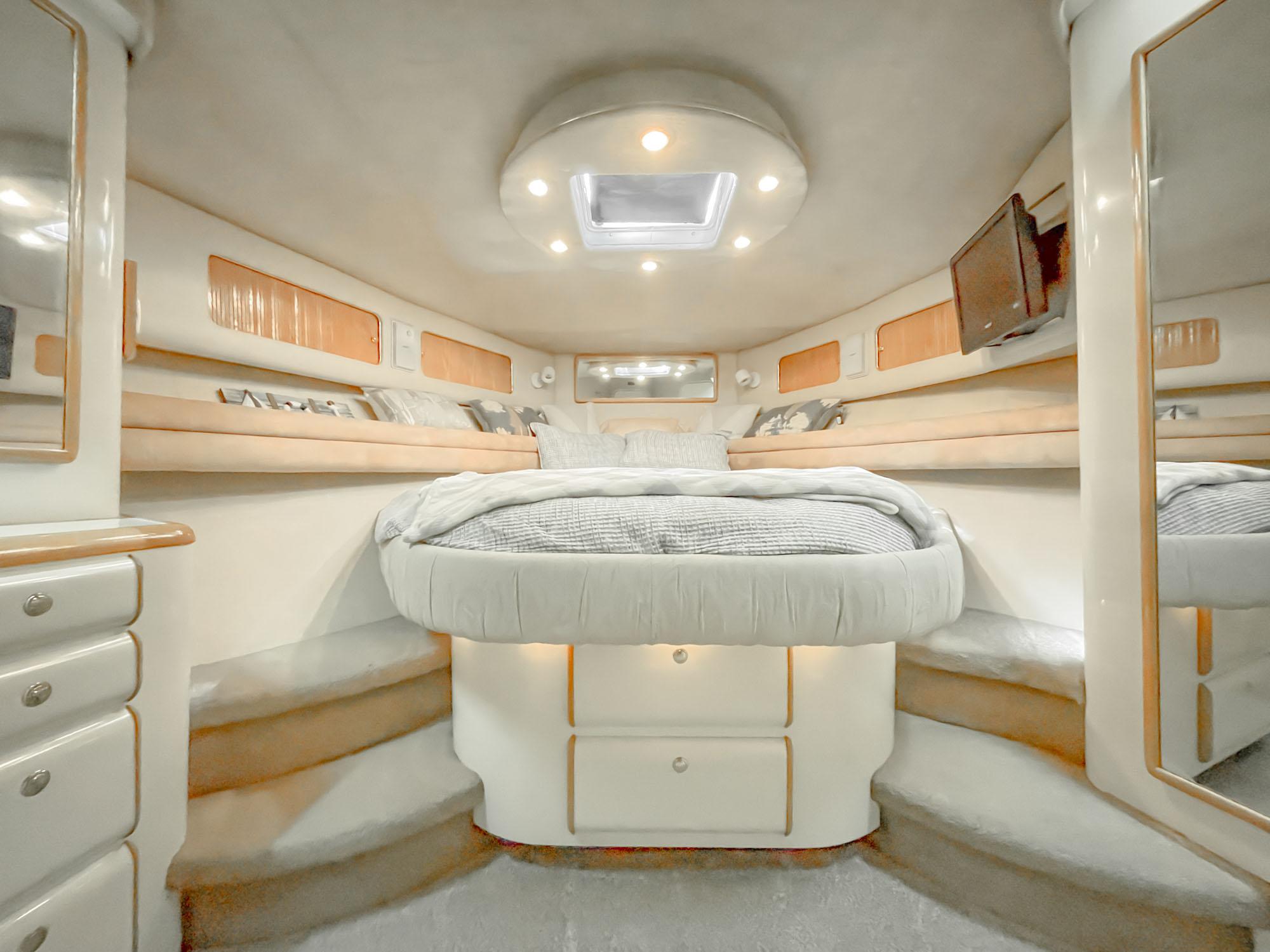 Forward Master Stateroom -Custom Queen Size Bed