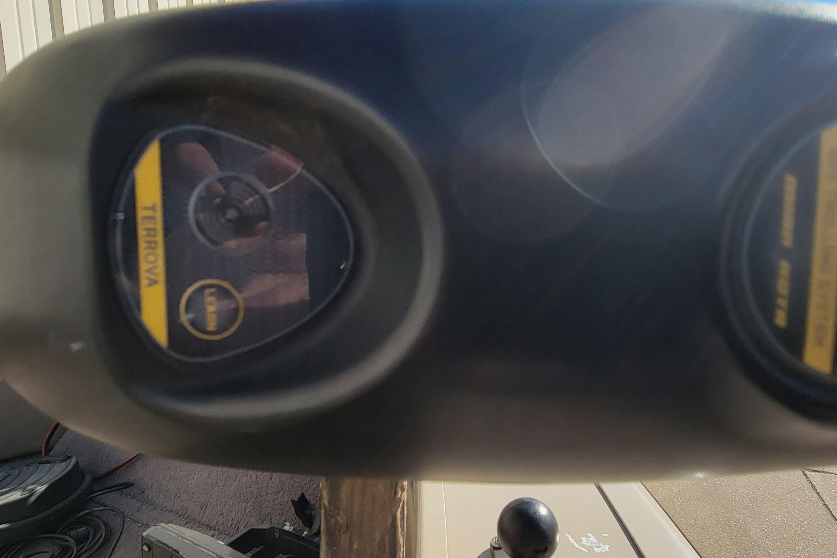 Close-up of a 2007 Triton DV 176 Mag boat control panel with Terrova label.