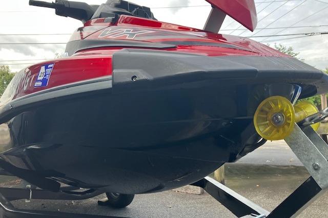 2019 Yamaha WaveRunner VX Limited on trailer, rear view, red and black design.