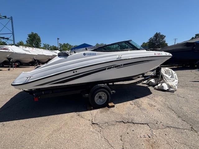 2017 Yamaha SX190 boat on trailer in outdoor setting.