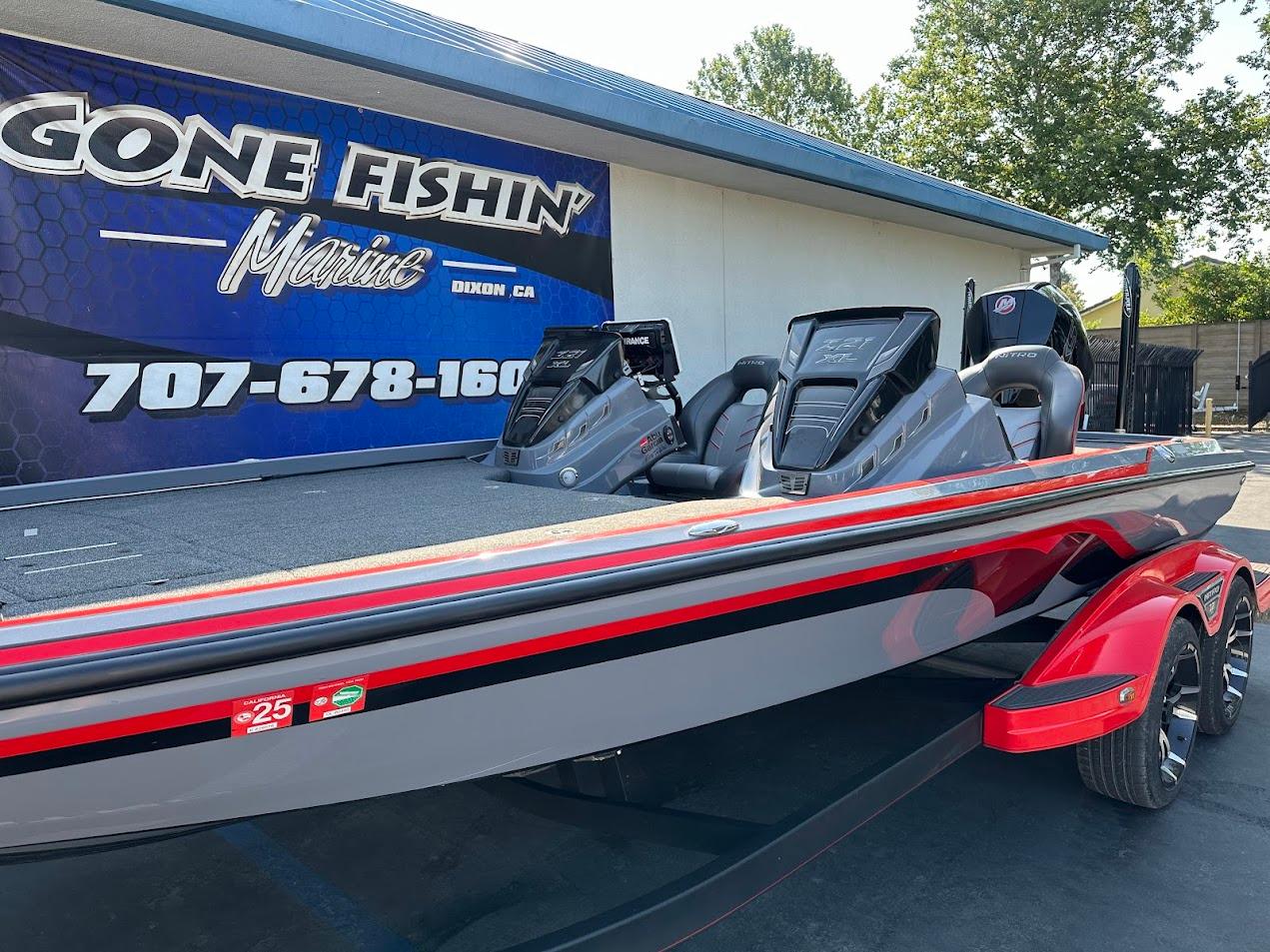 2023 Nitro Z21 XL Pro boat displayed at Gone Fishin' Marine dealership.