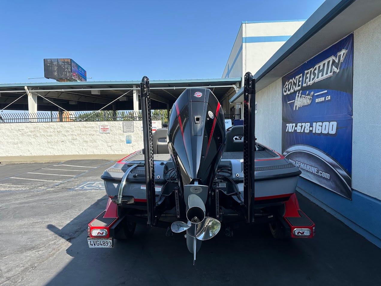 2023 Nitro Z21 XL Pro boat parked outside a dealership.