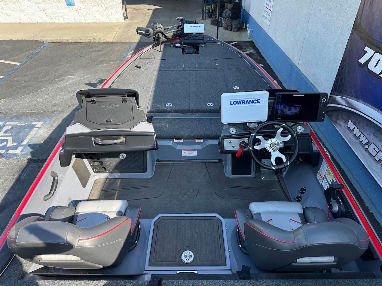 2023 Nitro Z21 XL Pro boat interior with advanced navigation system and dual seating.