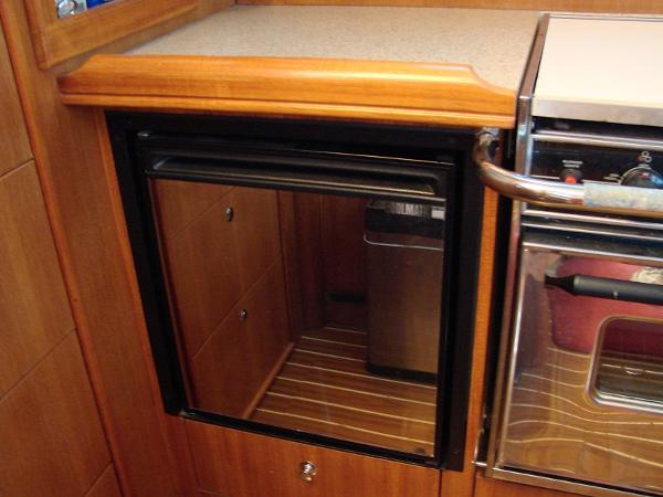 Kitchen area of Hunter 44 Deck Salon yacht, year 2007.