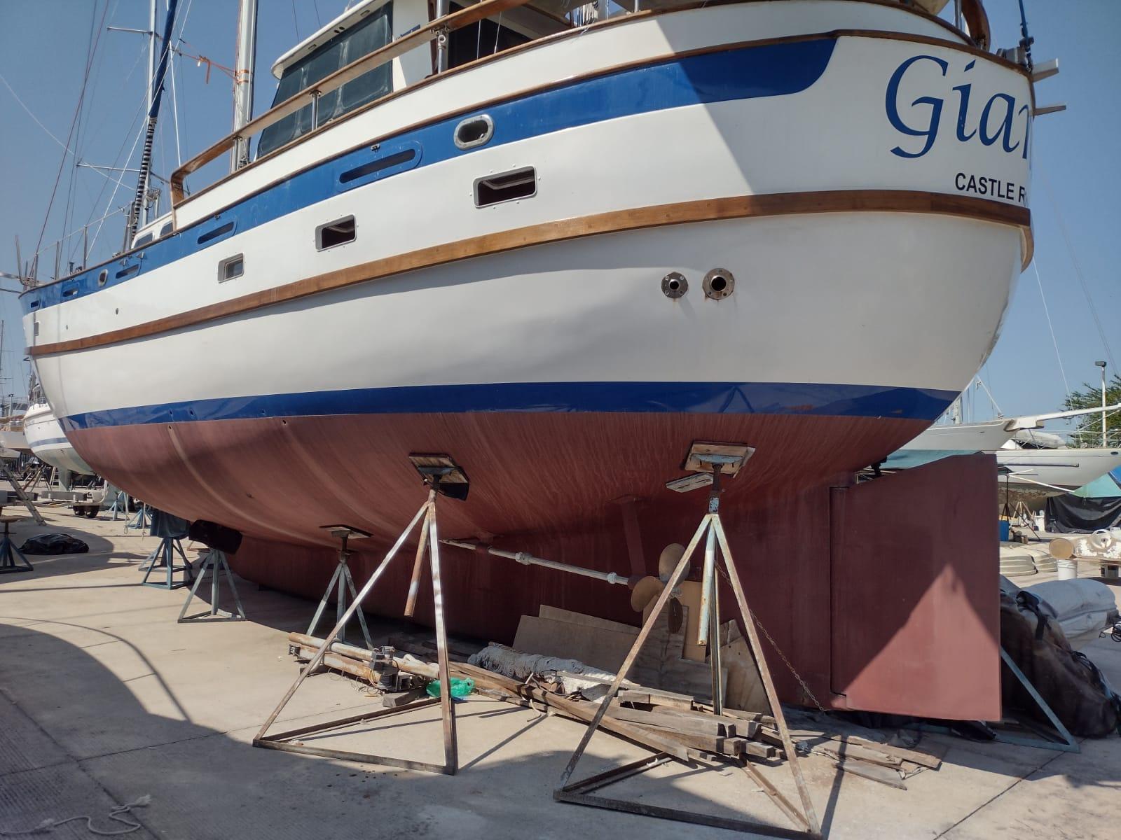 Cheoy Lee-52 1982 -MX-1982 Cheoy Lee 52 yacht on dry dock, undergoing maintenance.-9749788 | Thumbnail