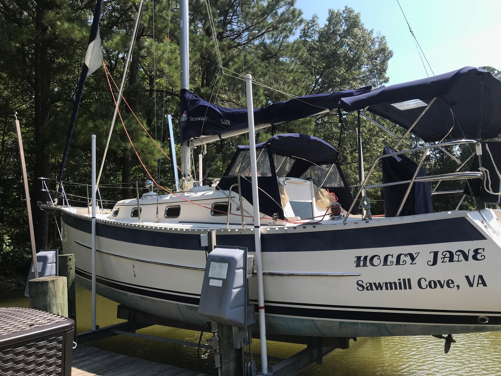 In boat lift at private dock