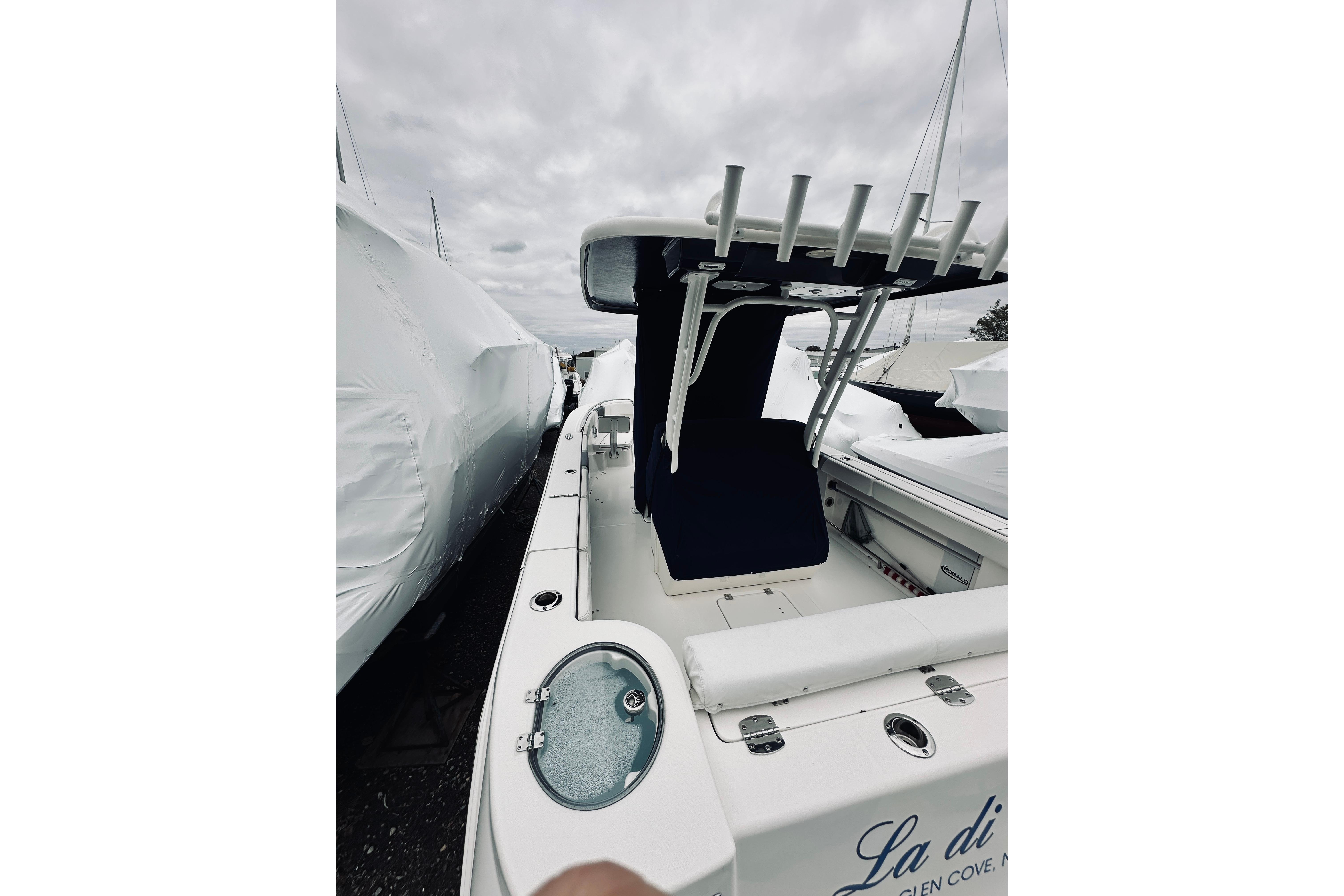 2022 Robalo R272 Center Console boat with sleek design and spacious deck.