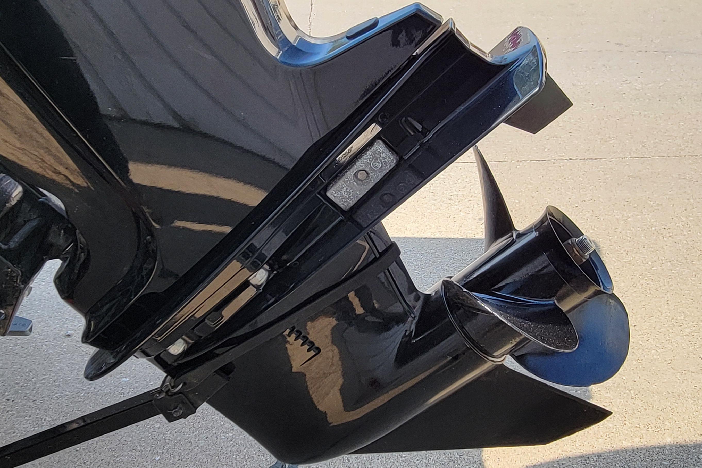 2016 Tracker boat motor propeller in close-up view.