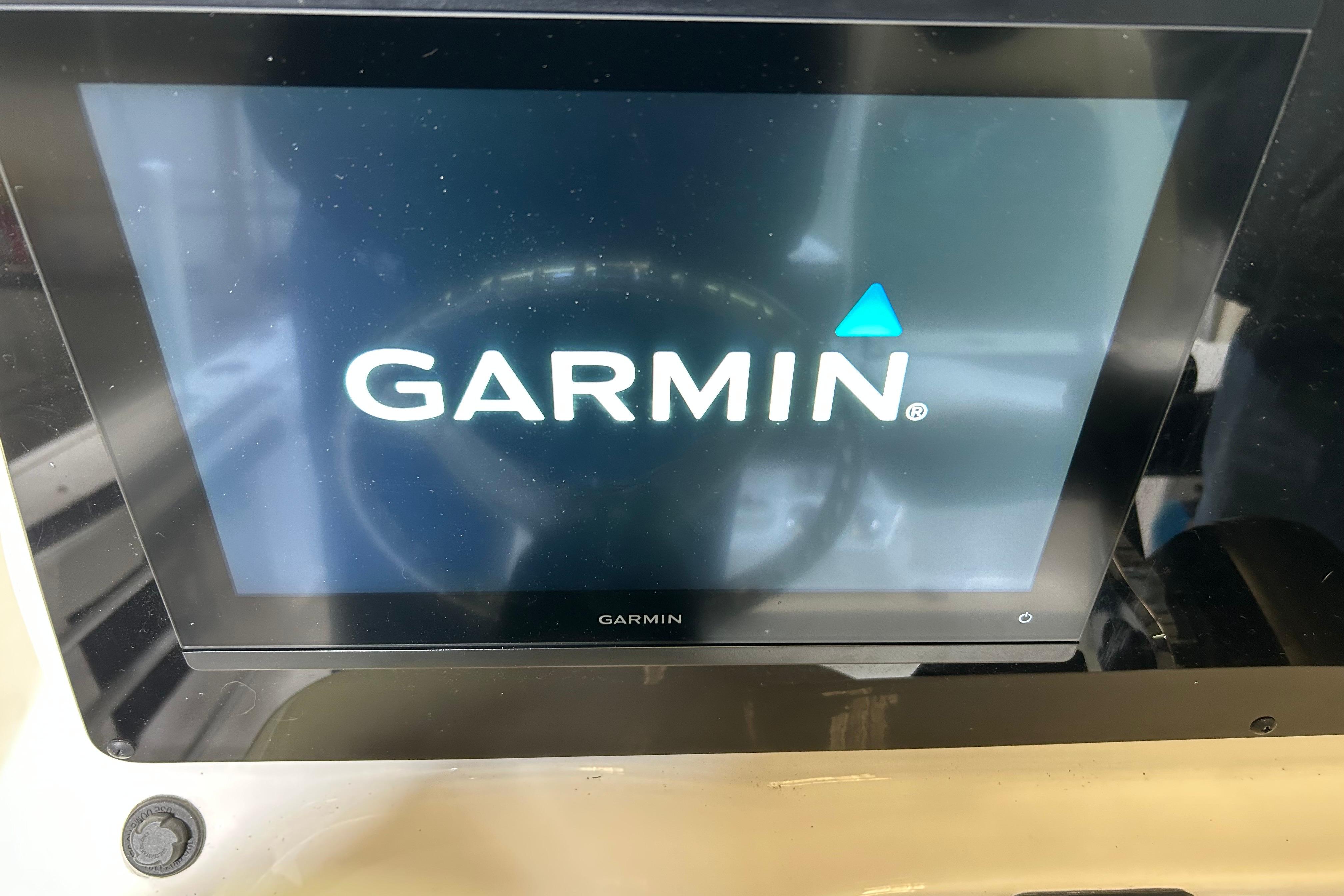 Garmin display on 2024 Tidewater 198 CC Adventure boat dashboard.
