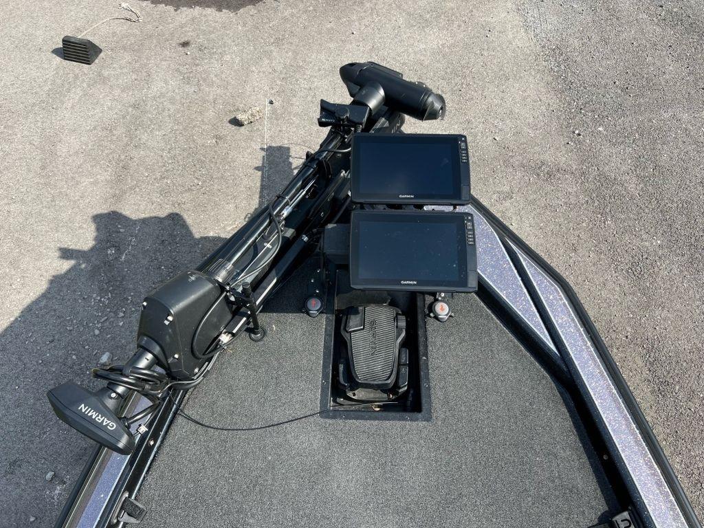2022 Bullet 21XRS boat with Garmin electronics and trolling motor setup.