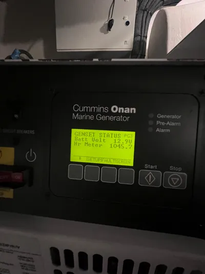 Seven Yacht Photos Pics Cummins Onan marine generator display on a 2018 Princess V58 yacht.