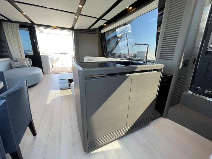  Yacht Photos Pics Luxurious interior of 2023 Azimut S8 yacht with modern furnishings and sleek design.