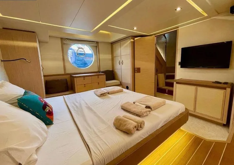 Anahita Yacht Photos Pics Luxurious cabin interior of 2015 Beneteau Monte Carlo 6 yacht with modern amenities.