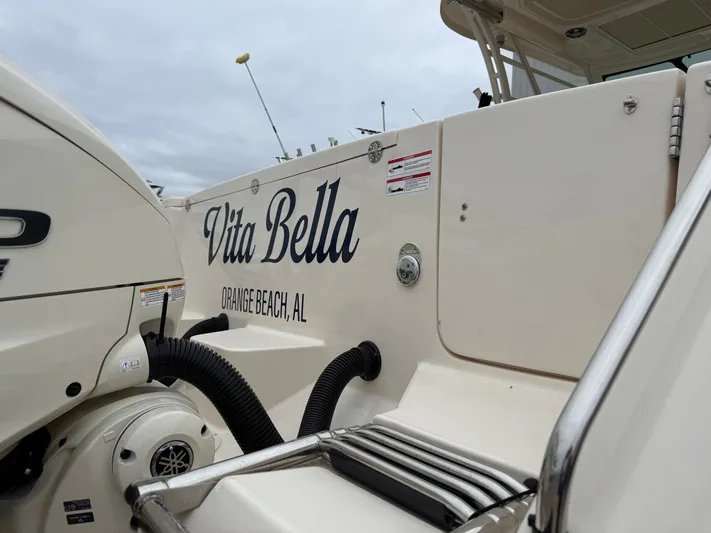  Yacht Photos Pics 2025 Grady-White Express 330 boat, "Vita Bella," docked at Orange Beach, AL.