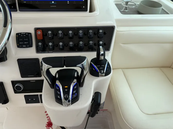  Yacht Photos Pics Control panel of 2025 Grady-White Express 330 boat with advanced navigation system.