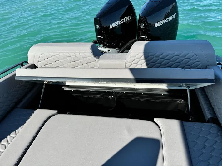 2025 Skipper 34 Twin 300 V8 Yacht Photos Pics 2025 Skipper-BSK 34 boat with dual Mercury engines on a sunny day.