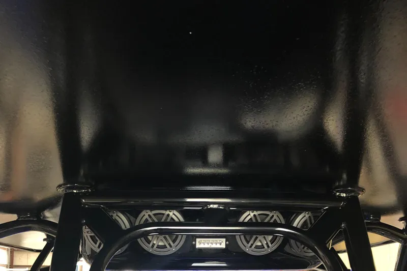  Yacht Photos Pics Interior view of 2020 Statement 350 Open, showcasing sleek design and speaker system.