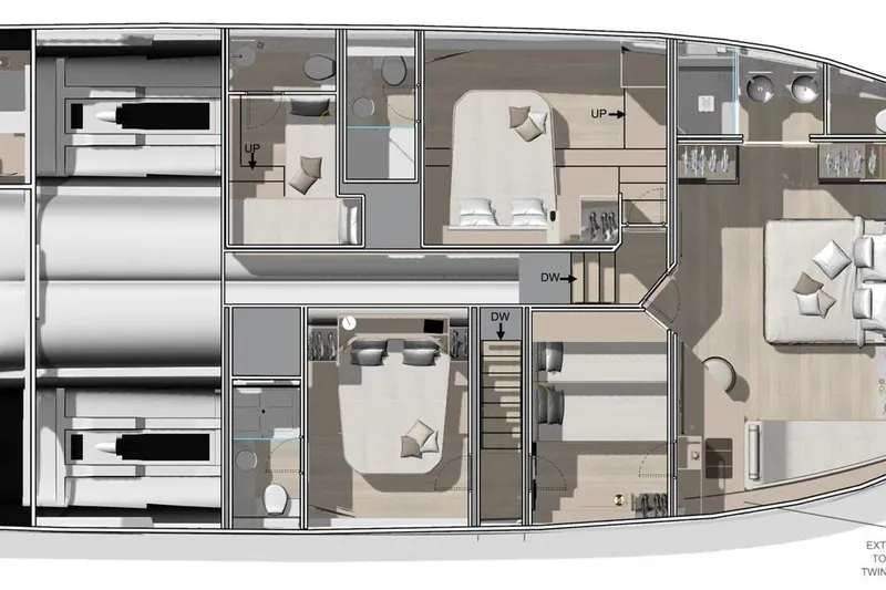  Yacht Photos Pics 2026 Prestige M7 - Layout