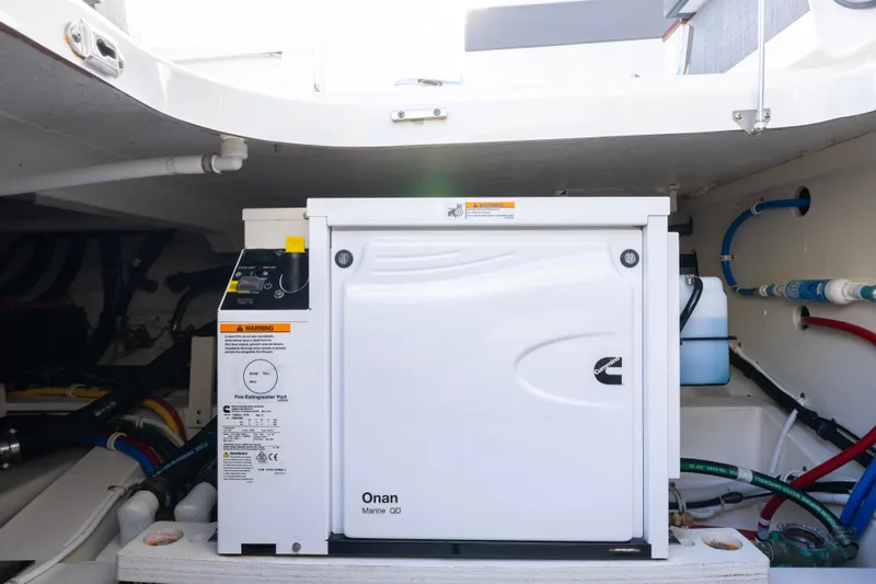 Princess Gia Yacht Photos Pics Engine compartment of 2021 Tiara Yachts 43 LS with Onan Marine generator.
