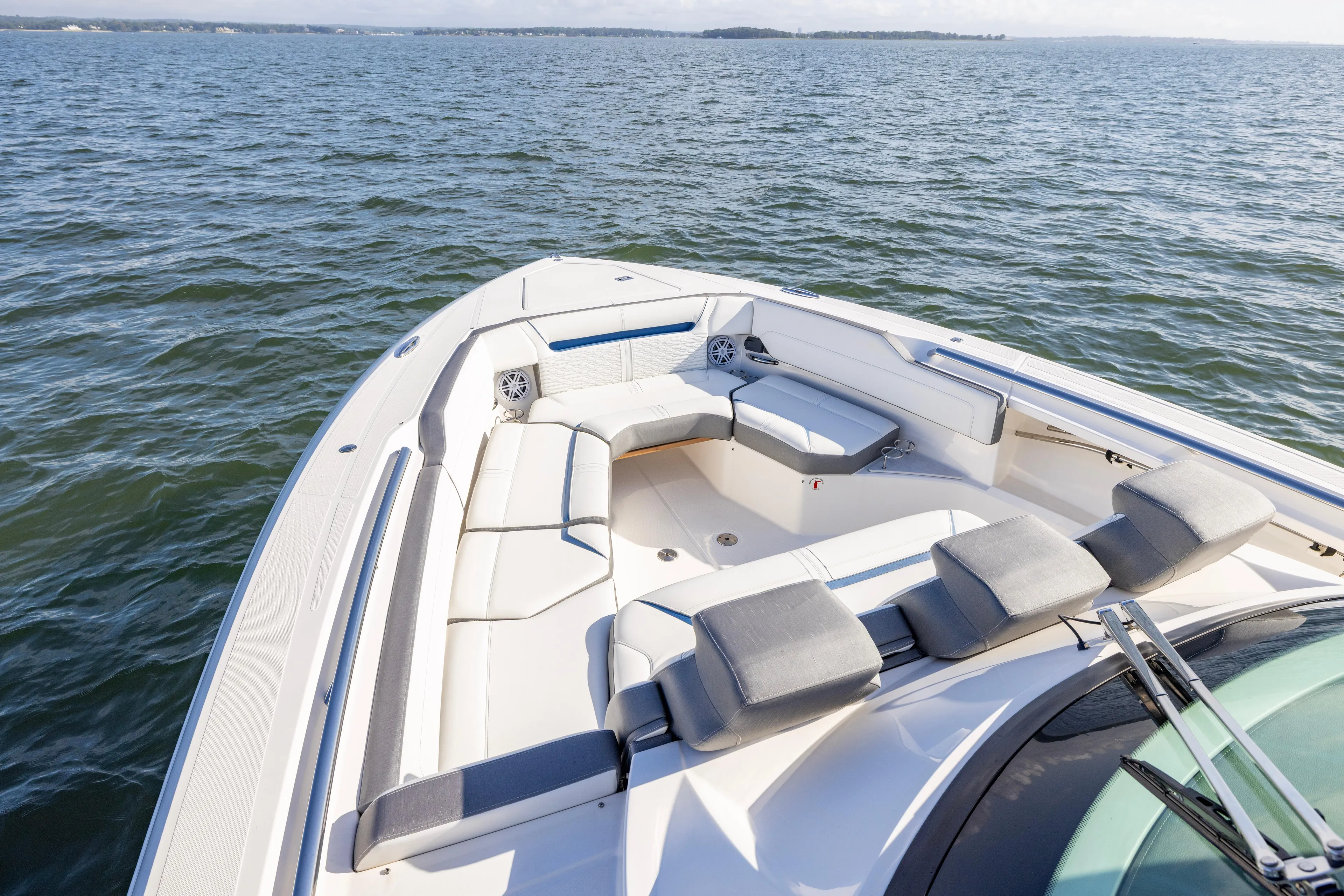 Princess Gia Yacht Photos Pics 2021 Tiara Yachts 43 LS luxury boat with spacious seating on open water.