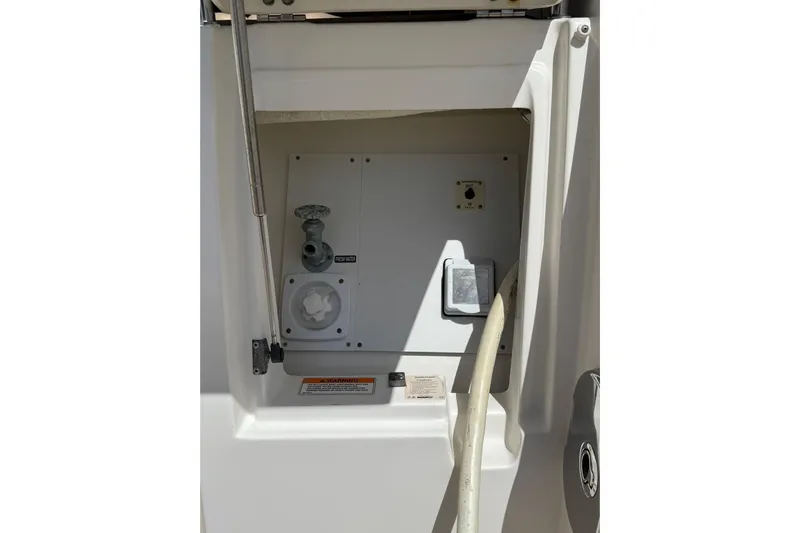 Tea Time III Yacht Photos Pics 2018 Sea Ray Fly 400 yacht utility panel with hose and controls.