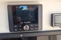 JL Audio MMR-40 control panel on 2024 Saxdor 320 GTC boat dashboard.