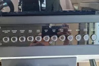 Control panel of 2024 Saxdor 320 GTC with labeled buttons for various boat functions.