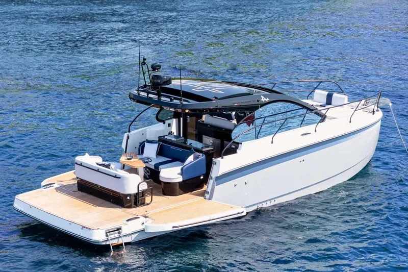  Yacht Photos Pics Manufacturer Provided Image: 2025 Beneteau Gran Turismo 40 yacht on water, featuring sleek design and spacious deck.